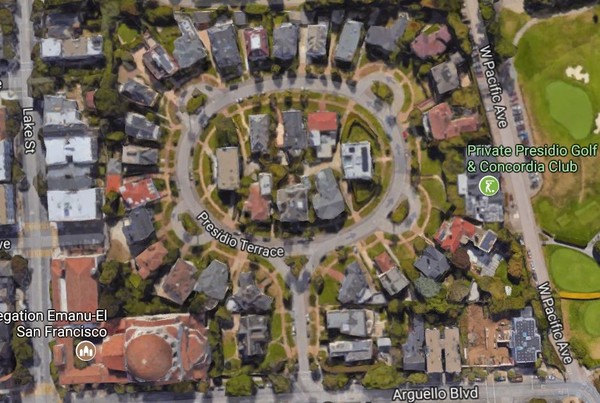 ▲▼ 舊金山豪宅街道Presidio Terrace。（圖／翻攝自Google Map）