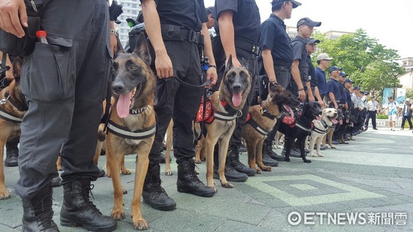 ▲心北市警局警犬隊配合世大運任務進行爆裂物偵蒐。（圖／記者陳豐德攝）