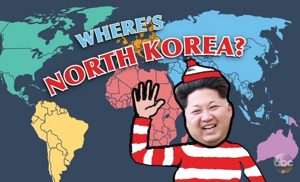 ▲▼北韓在哪裡對美國民眾來說似乎是個大難題。（圖／翻攝自YouTube Jimmy Kimmel Live）