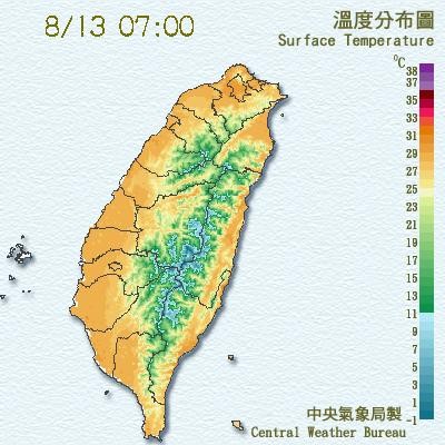 今熱台北高溫37度，下週一至週三更熱。（圖／中央氣象局）