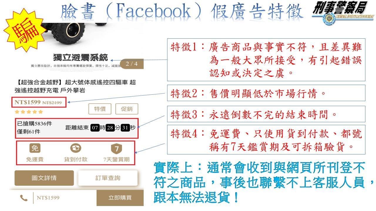 臉書賣的東西超便宜還免運？　假廣告多小心退貨無門。（圖／記者謝侑霖翻攝）