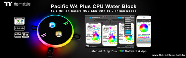 曜越1680萬色RGB Pacific W4 Plus CPU水冷頭即將發售