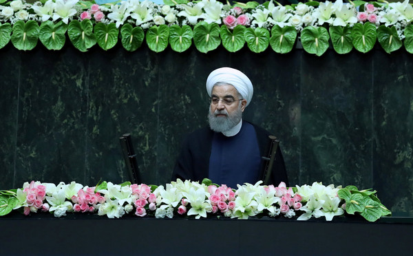 ▲▼伊朗總統羅哈尼(Hassan Rouhani)警告，如果美國再繼續制裁，就會考慮退出「核協議」。（圖／路透社）