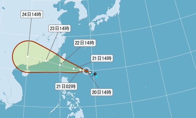 輕颱「天鴿」生成。（圖／取自中央氣象局）