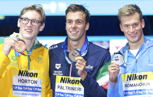 ▲羅曼切克（Mykhailo Romanchuk）2017游泳世錦賽1400自由銀牌。（圖／達志影像／美聯社）