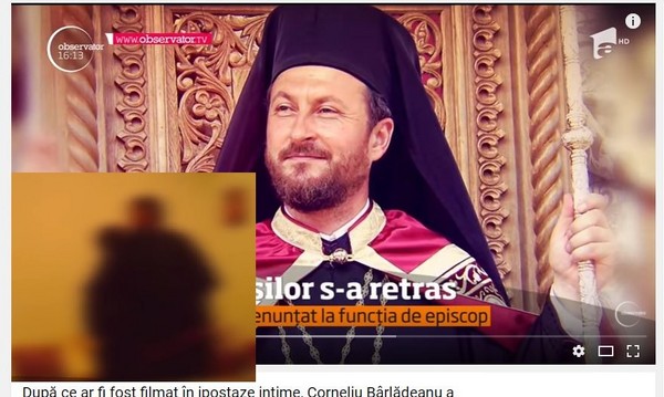 與學生性愛影片曝光，羅馬尼亞東正教主教18日辭職。（圖／取自YouTube／Observator TV）