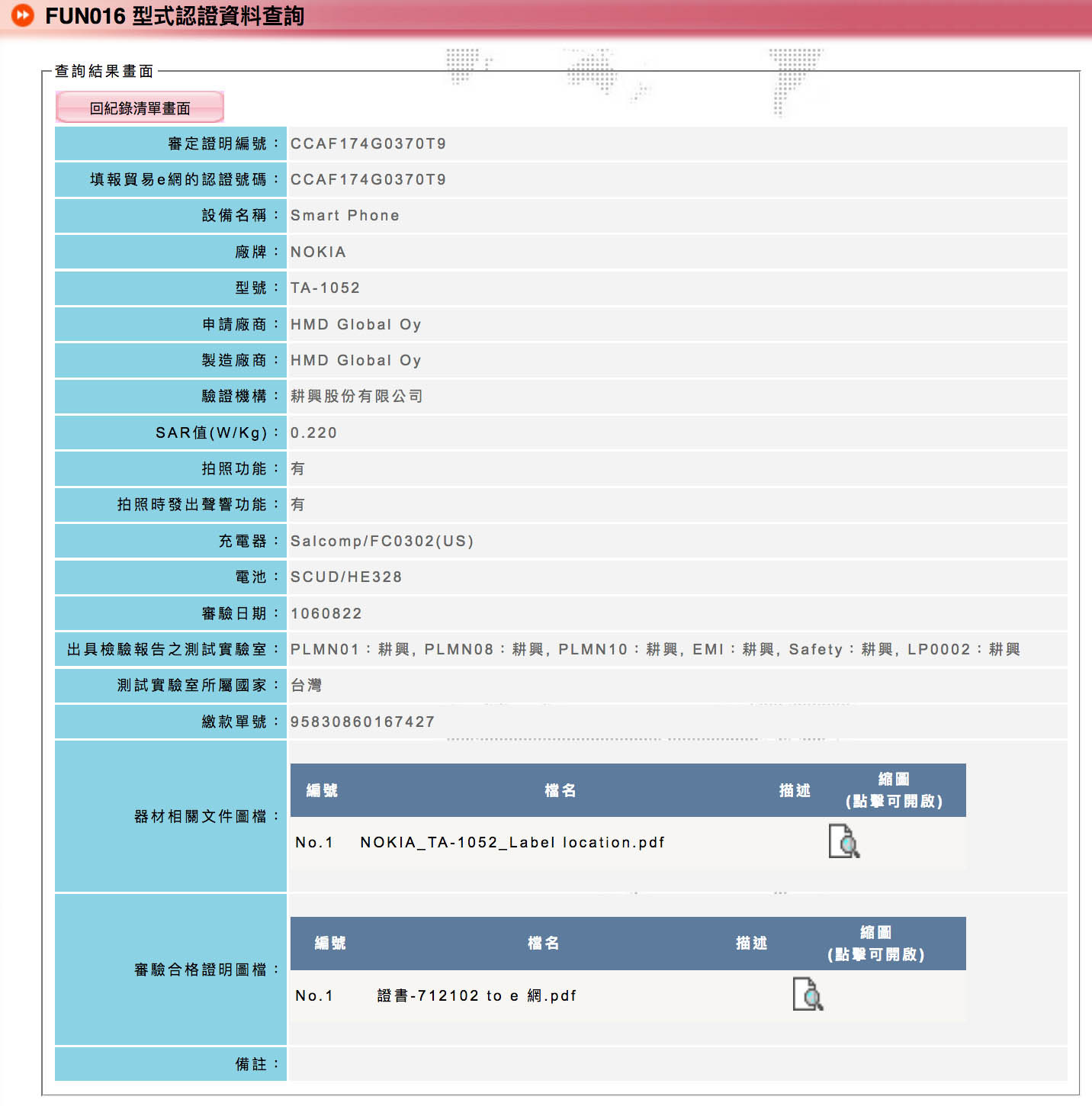 ▲ 高階智慧型手機 NOKIA 8 在台通過 NCC 認證，距離上市時間僅一步之遙！。（圖／翻攝自 NCC 網站）