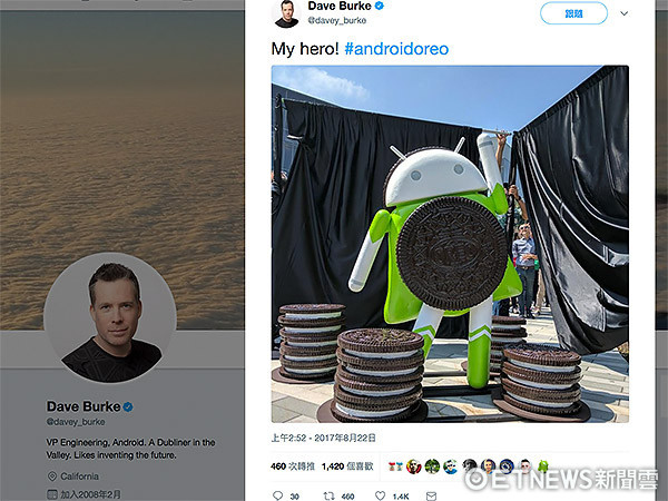 ▲ Google 山景總部的 OREO 機器人雕像。（圖／翻攝自 Twitter）