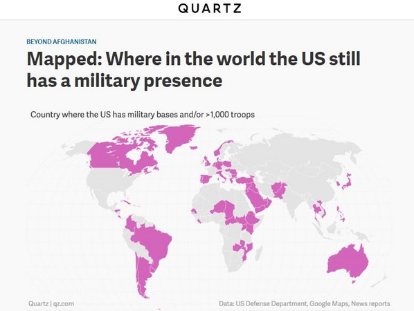 ▲▼ 一張地圖看懂美軍足跡遍布全球。（圖／翻攝自石英網）