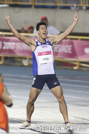 ▲▼0824 世大運男子100公尺金牌-楊俊瀚。（圖／記者黃克翔攝）