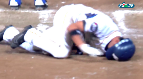 ▲余德龍傷退。（圖／翻攝CPBL.TV）