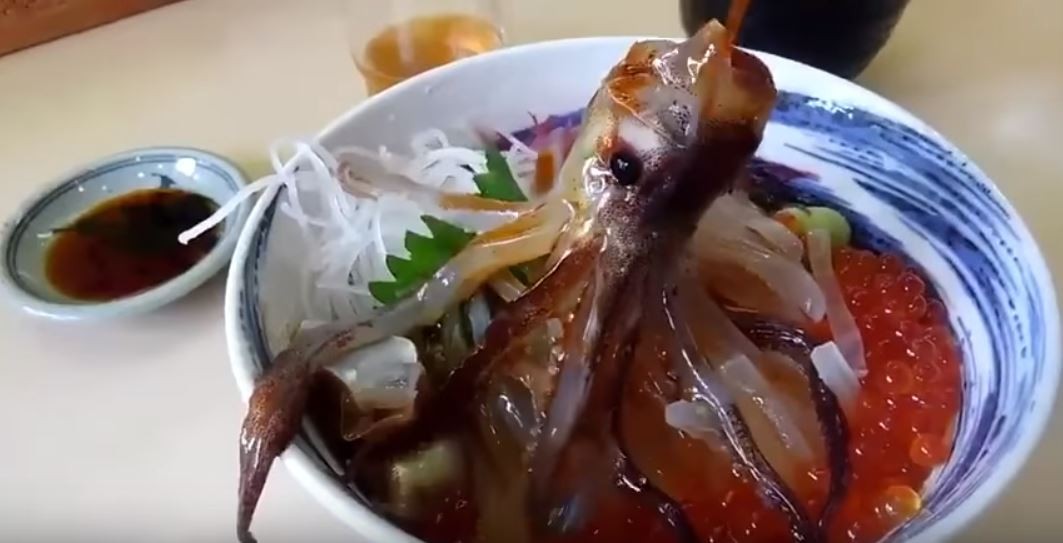 他去日本點了「章魚蓋飯」，淋上醬油後…竟一秒復生嚇尿（圖／翻攝自網路）