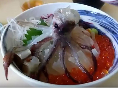 他去日本點了「章魚蓋飯」，淋上醬油後…竟一秒復生嚇尿