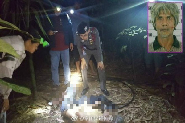 性侵6歲女童未果，最後在橡膠園被女童父親擊斃。（圖／翻攝自泰國星暹傳媒微博）