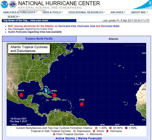 ▲▼ 怪獸颶風艾瑪（Irma）重創加勒比海。（圖／翻攝自美國國家颶風中心）