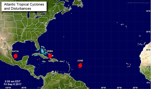 ▲▼艾瑪預計這周末橫掃美國東南部，佛羅里達州拉起警報。（圖／翻攝自美國國家颶風中心）
