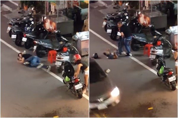 ▲▼「打看看啊」直接灌頂噴汁！阿伯PK壯漢遭過肩摔&hellip;氣勢反制。（圖／翻攝爆料公社）