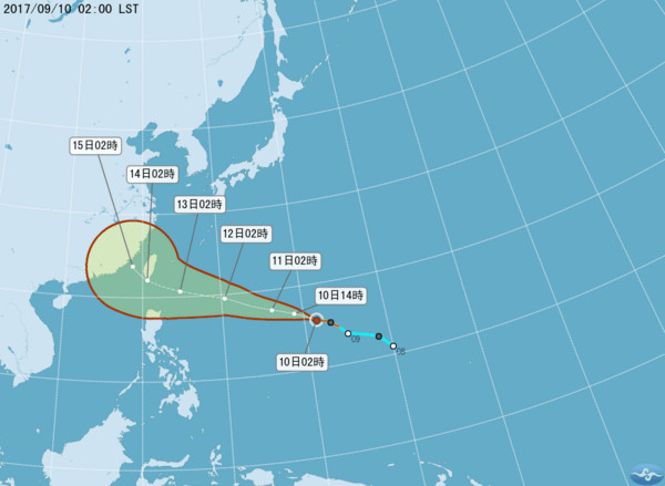 輕颱泰利生成，吳德榮提三種可能威脅。（圖／中央氣象局）