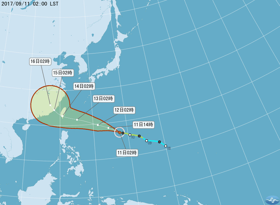 泰利颱風。（圖／中央氣象局）