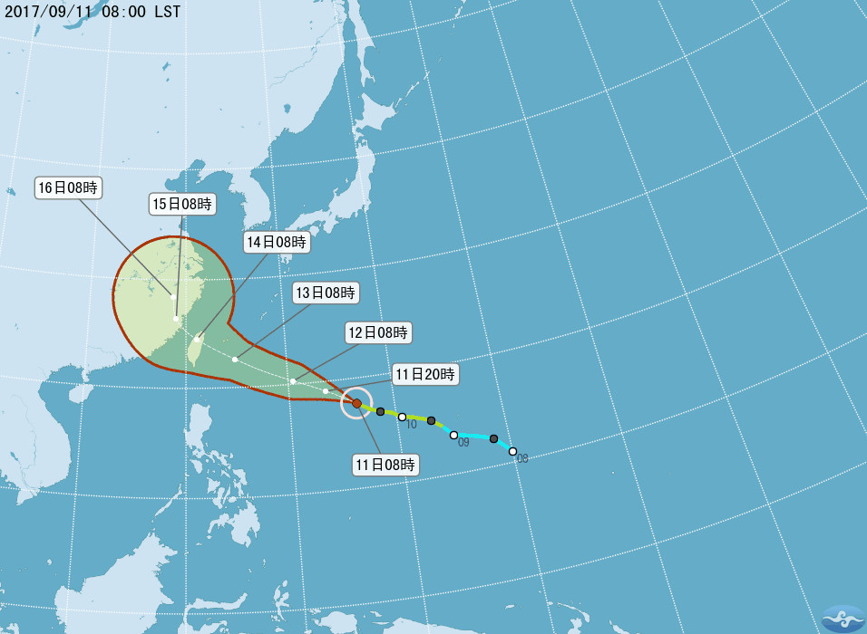 泰利颱風。（圖／中央氣象局）