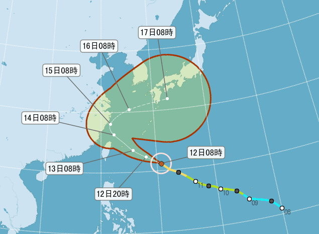 泰利颱風。（圖／中央氣象局）