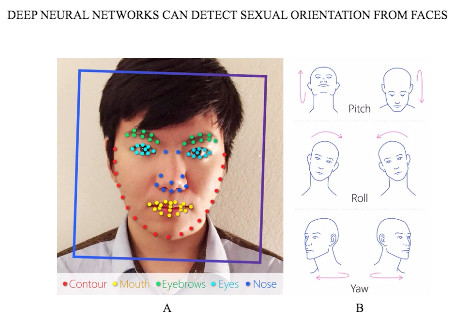 「深度神經網絡」根據面部特徵判定照片人物的性取向。（截自Stanford網站）