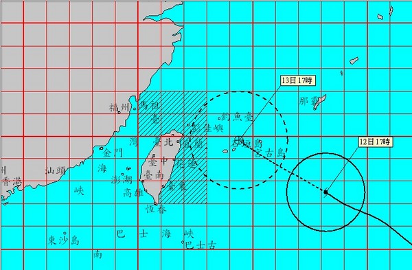 ▲泰利颱風動向。（圖／中央氣象局）