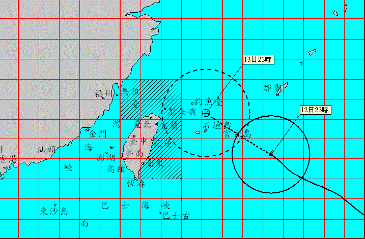 ▲泰利颱風天氣圖。（圖／中央氣象局）