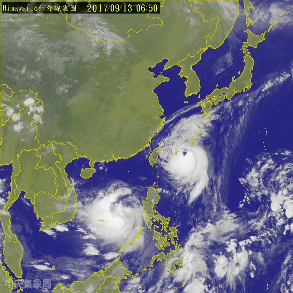 泰利颱風。（圖／中央氣象局）