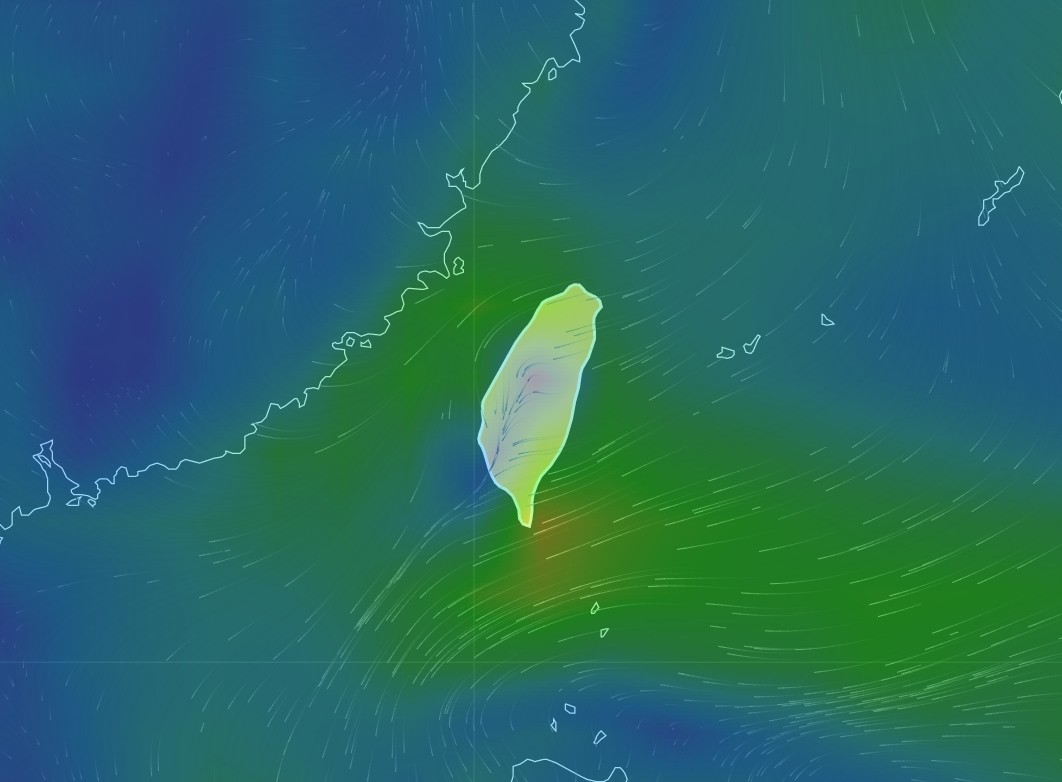 ▲▼             。（圖／氣象局風場預報顯示圖）