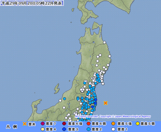 日本地震。（圖／翻攝日本氣象廳網站）