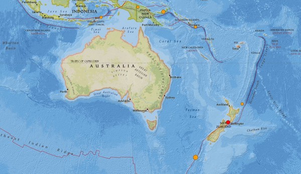 ▲▼紐西蘭奧克蘭島以南海域在9月20日發生6.1強震。（圖／翻攝自USGS）