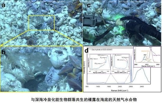 ▲▼南海海域裸露可燃冰。（圖／翻攝自中國新聞網）