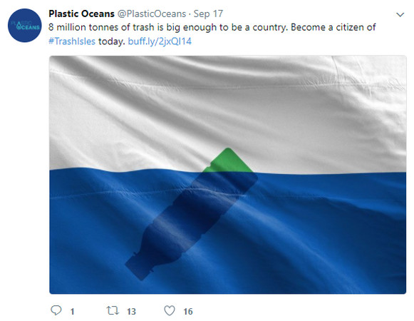 ▲▼垃圾島國旗。（圖／翻攝自推特/Plastic Oceans）