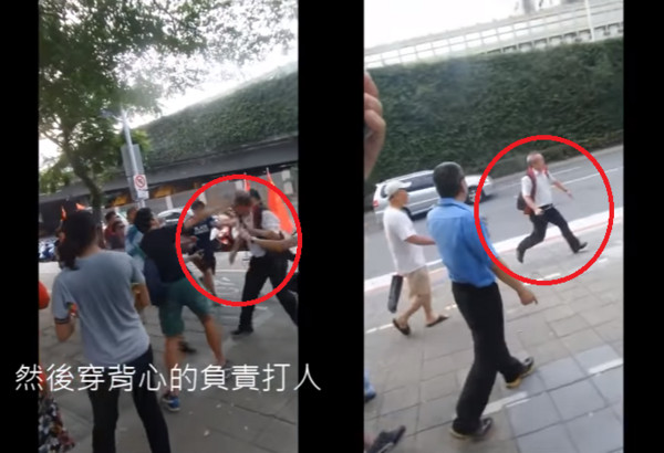 「中華統一促進黨」胡大剛拿甩棍毆學生後腦勺，見對方逃走還追上前繼續打。（圖／翻攝自TaiwannawiaT YouTube）
