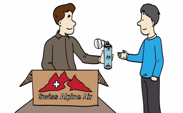 阿爾卑斯山開賣「空氣罐頭」！瞄準中國市場，附呼吸面罩狂吸（圖／youtube）