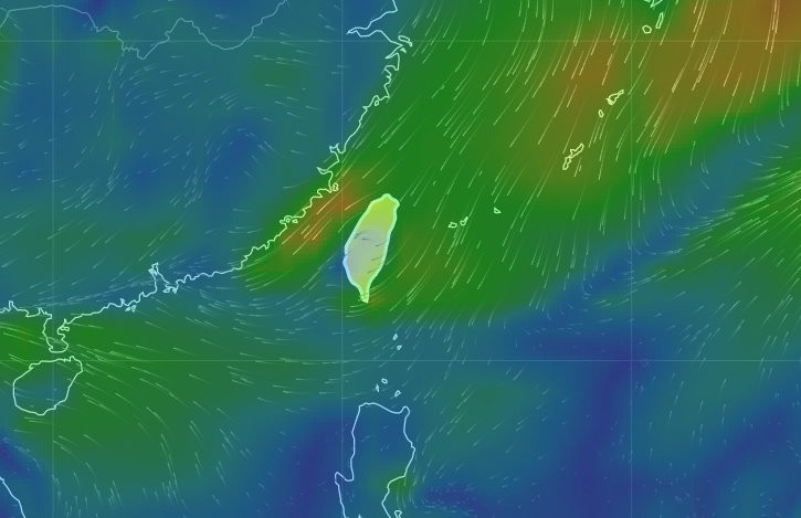 東北風增強，北台涼爽。（圖／翻攝氣象局網站）