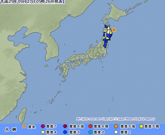 ▲▼日本岩手縣外海凌晨6.0地震。(圖／翻攝自日本氣象廳)