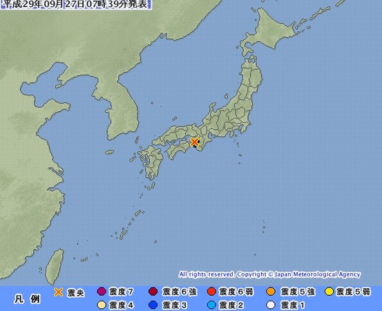 ▲▼日本和歌山地震。(圖／翻攝自日本氣象廳)