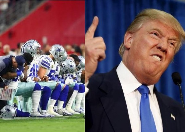 ▲▼ NFL球員與川普槓上，越來越多人在唱國歌時單膝跪下。（圖／路透社）