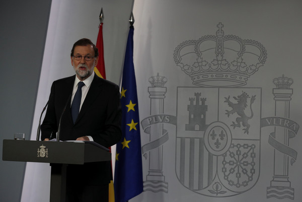 ▲▼ 西班牙首相拉霍伊（Mariano Rajoy）發表演說，不承認加泰隆尼亞的獨立公投。（圖／路透社）