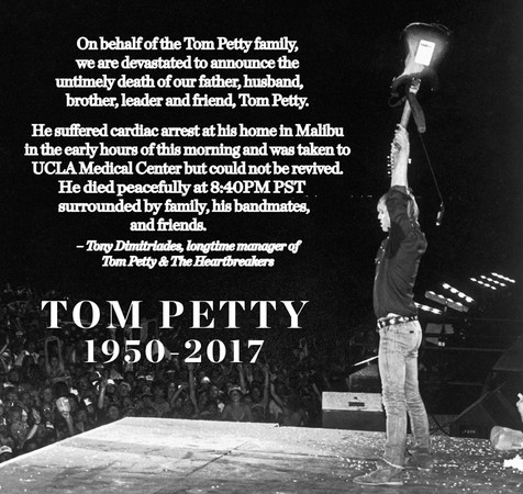 湯姆佩蒂（Tom Petty）過世。（圖／翻攝自Tom Petty and the Heartbreakers粉絲專頁）
