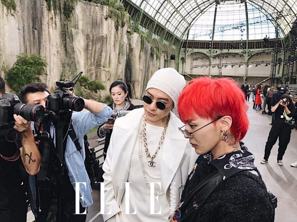 ▲周湯豪巴黎時裝周遇上G-Dragon。（圖／ELLE提供）