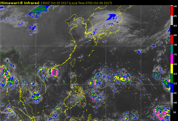 國情連假東半部降雨、西半部為陰天。（圖／翻攝自氣象主播賴忠瑋臉書）