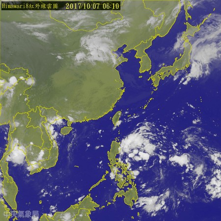 北部、東半部7日局部有雨，桃園以南地區天氣穩定。（圖／中央氣象局）