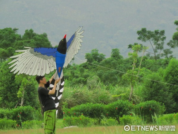 花蓮林區管理處在光復鄉大農大富平地森林園區舉辦第3屆風箏節，現場邀請風箏大師做專業放飛表演。（圖／花蓮林區管理處提供）