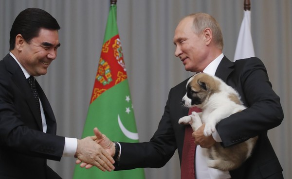 ▲▼俄羅斯總統普丁得到新寵物。（圖／路透社）