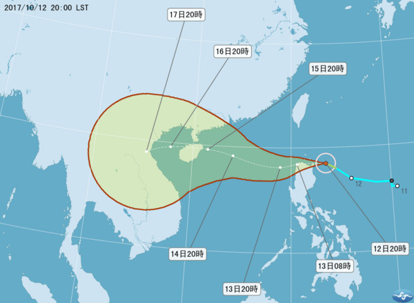 ▲▼卡努颱風生成！大台北、宜蘭灌雨破200毫米　13日下更大。（圖／中央氣象局）