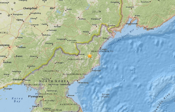 北韓地震。（圖／翻攝USGS網站）