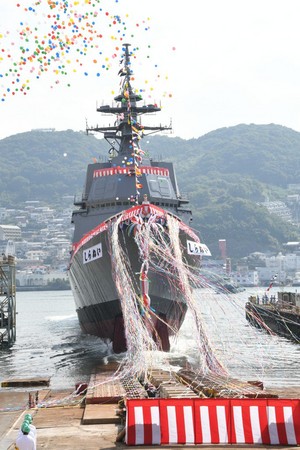 ▲▼日級2號驅逐艦「不知火」號（しらぬい）在長崎下水。（圖／翻攝自日本海上自衛隊推特）